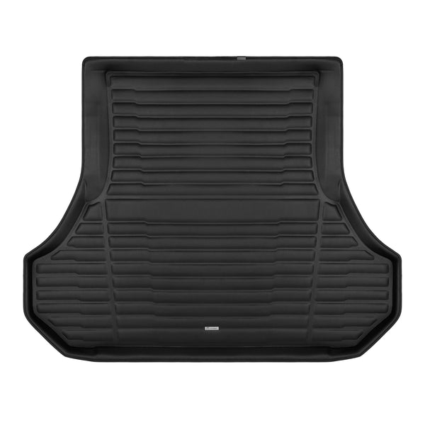 A set of black TuxMat trunk mats for Dodge Charger models.