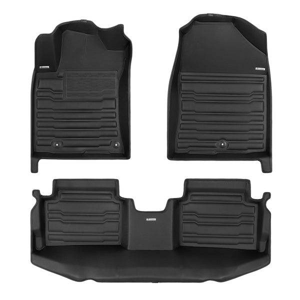 A set of black TuxMat car floor mats for Hyundai Elantra models.