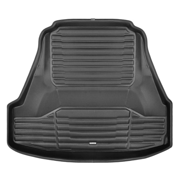 A set of black TuxMat trunk mats for Honda Clarity models.