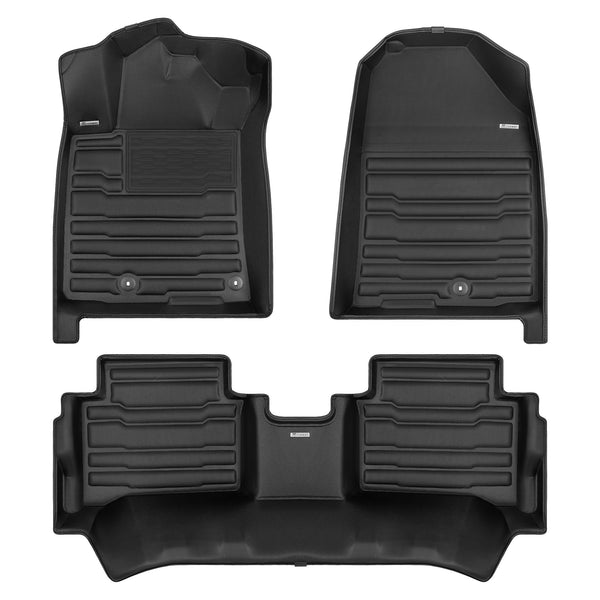 A set of black TuxMat car floor mats for Hyundai Ioniq models.