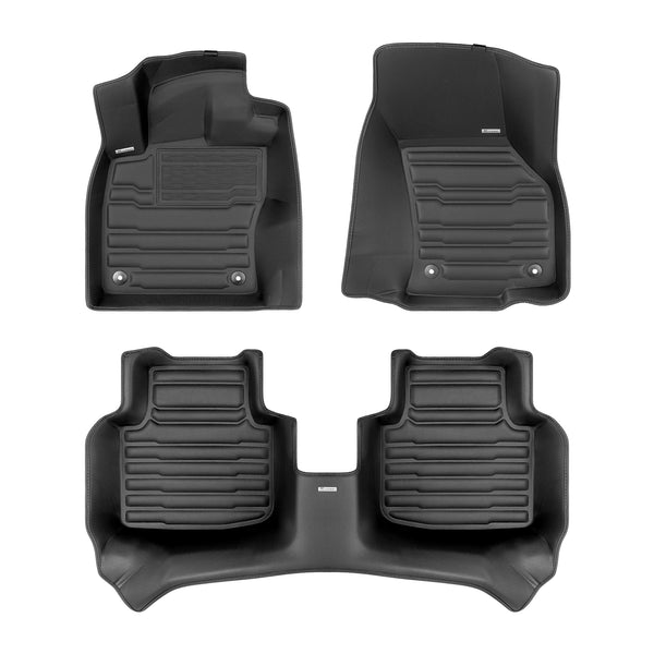 A set of black TuxMat car floor mats for Volkswagen Arteon models.