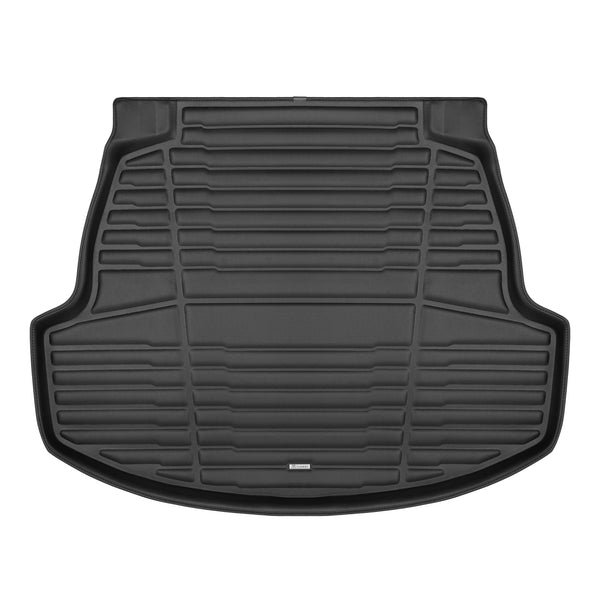 A set of black TuxMat trunk mats for Toyota Corolla models.