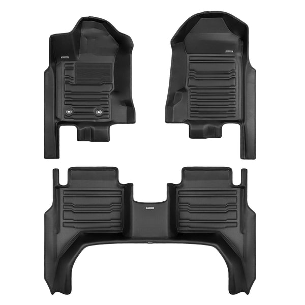 A set of black TuxMat car floor mats for Ford Ranger models.