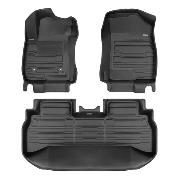 A set of black TuxMat car floor mats for Chevrolet TrailBlazer models.