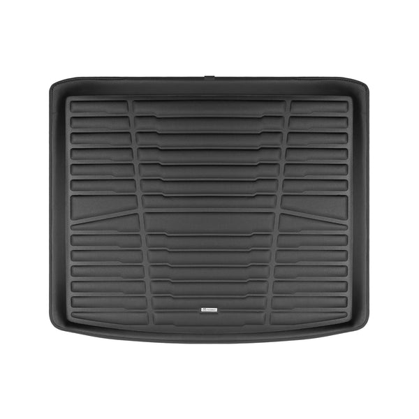 A set of black TuxMat trunk mats for Volkswagen Taos models.